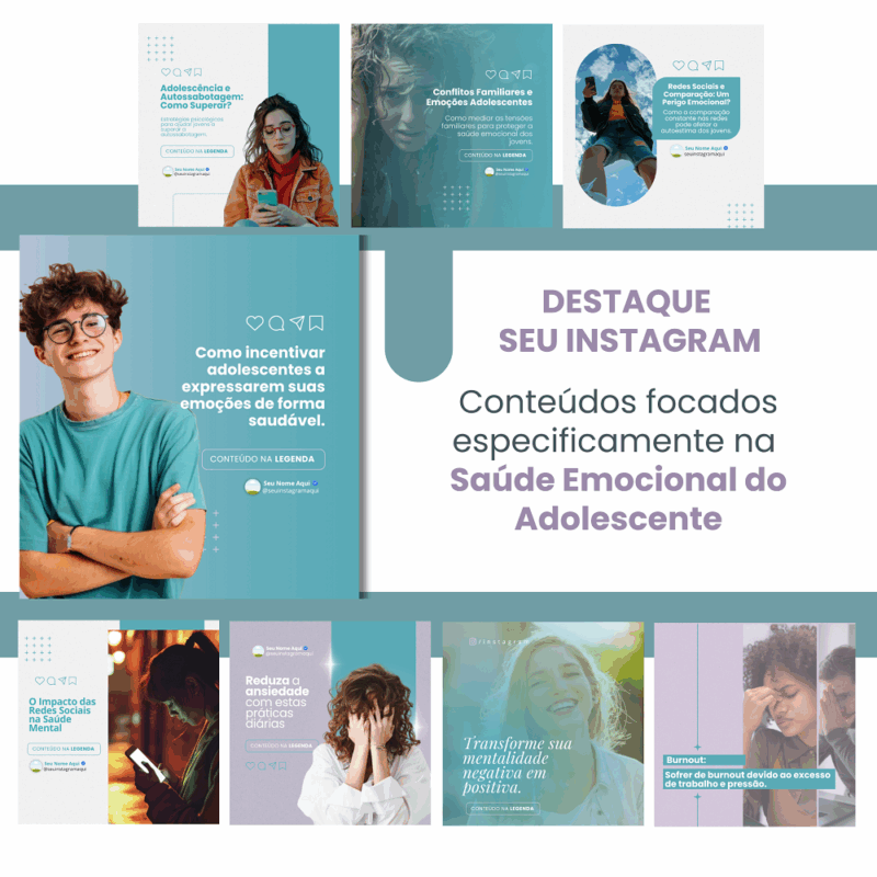 Pack de Artes Saúde Emocional do Adolescente