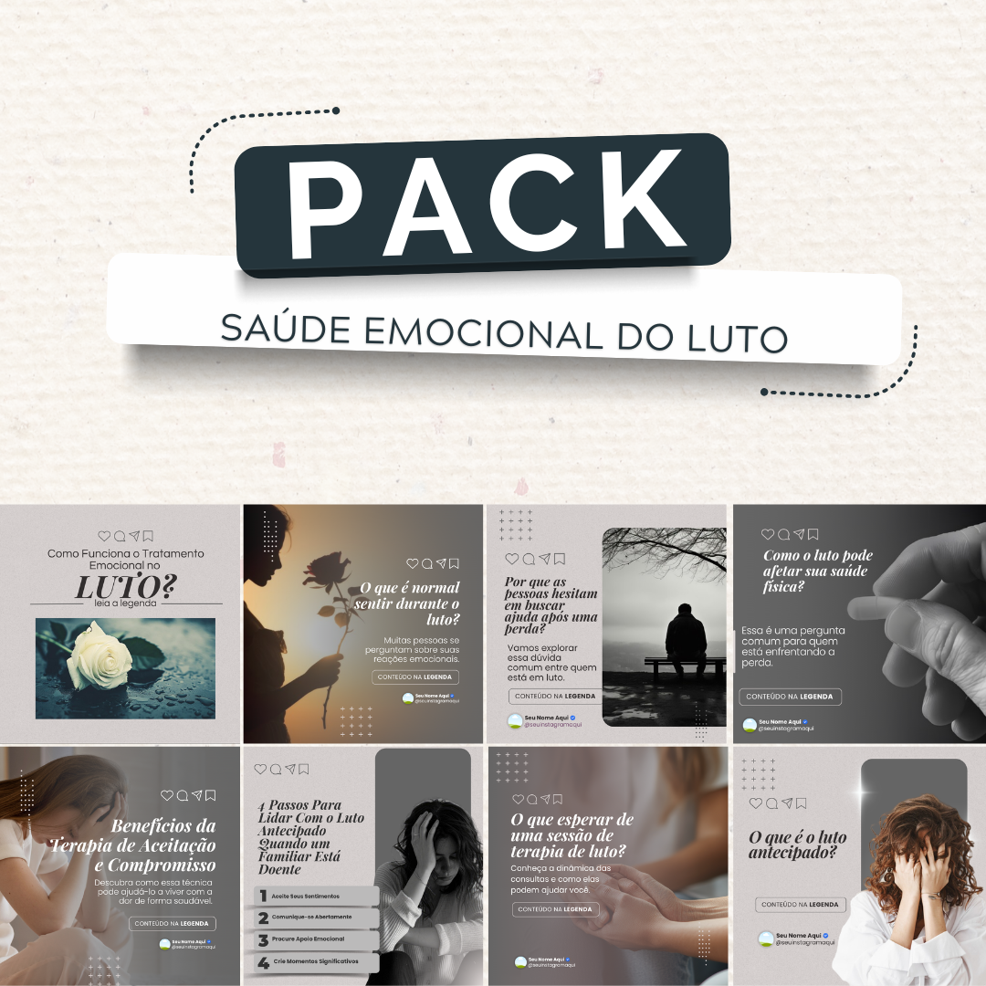 Pack de artes Saúde Emocional do Luto