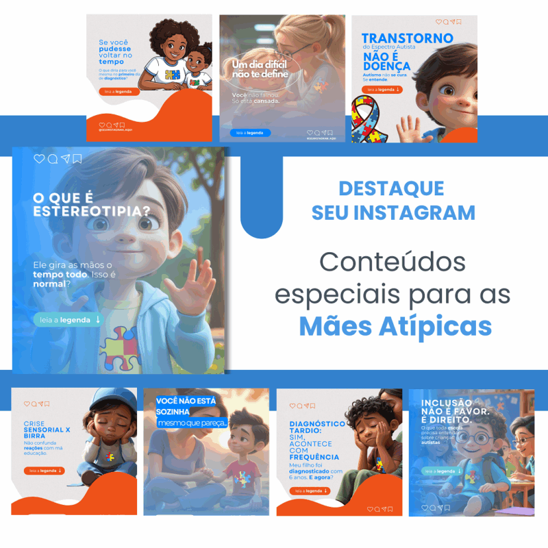 Pack de Artes Canva Entre Mães Atípicas Pré-visualizar